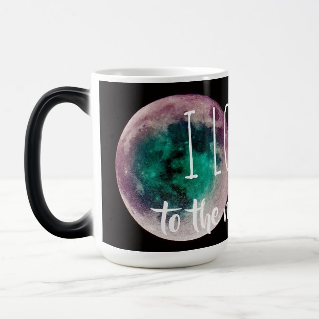 Magic Je t'aime sur la lune et le dos Morphed Mug (Gauche)
