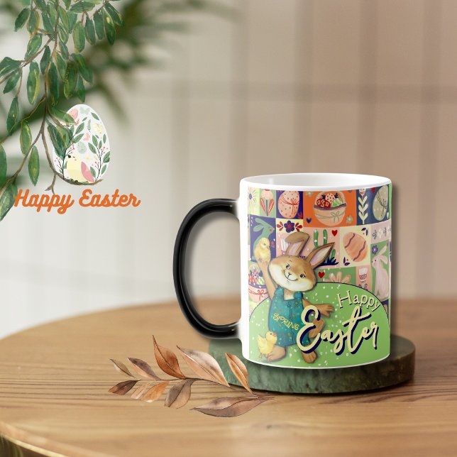 Magic Joyeux lapin de Pâques Colorful Collage Mug (Happy Easter Bunny Colorful Collage Mug )