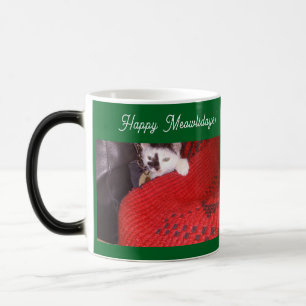 Magic Joyeux Meowlidays Mug Changeant de Couleur ,Amoure