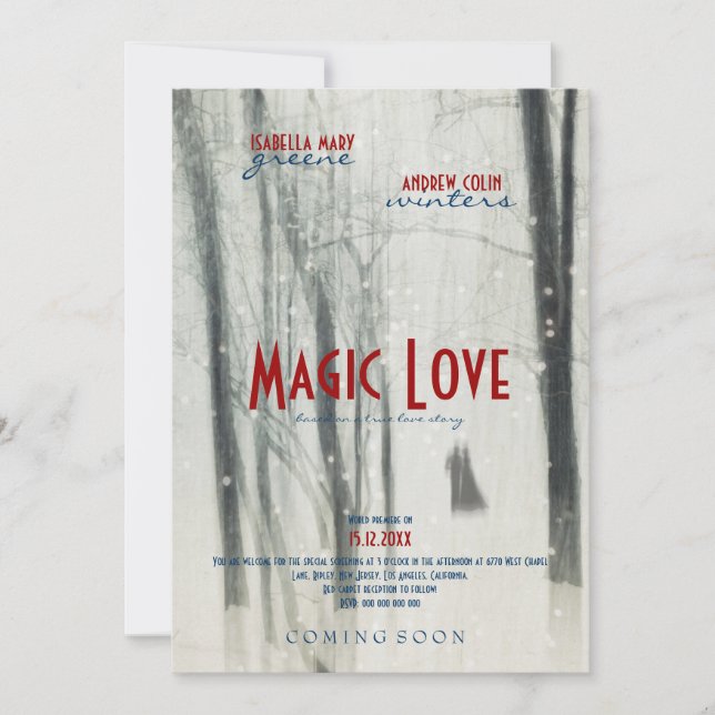 Magic Love - Mariage Movie Poster Style Invitation (Devant)