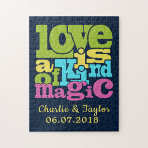 Magic Love noms personnalisés & puzzle de date