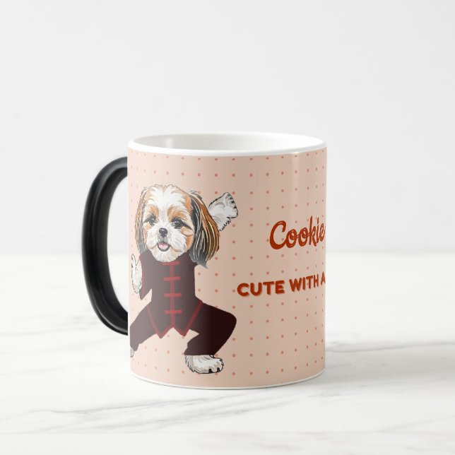 Magic Martial Arts Shih Tzu Mug – Cute Dog Gift (Devant gauche)