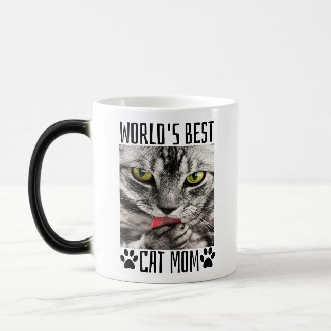 Magic Meilleur chat maman café Mug du monde (Gauche)