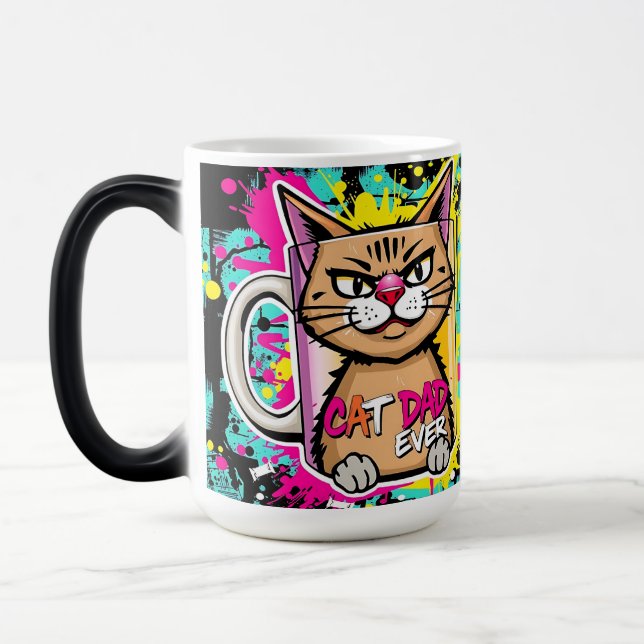 Magic Meilleur Papa Chat du Monde – Mug Roi des Moustach (Gauche)