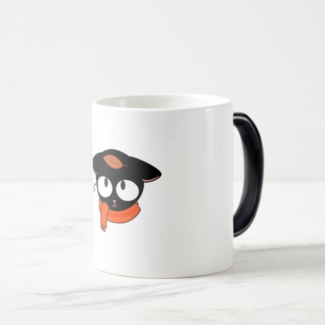 Magic ✨ mignonne Mug de chat noir - Automne Café ✨ (Devant droit)