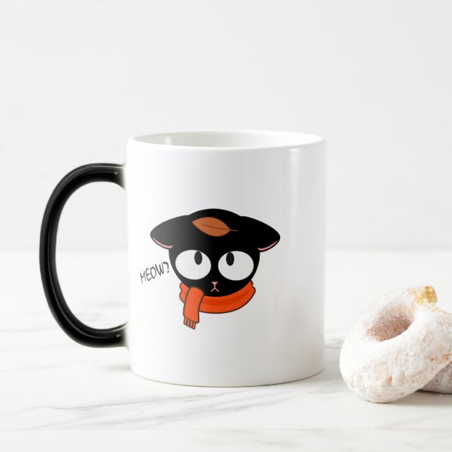 Magic ✨ mignonne Mug de chat noir - Automne Café ✨ (Avec donut)