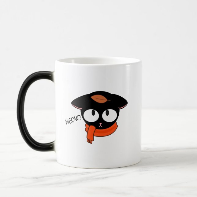 Magic ✨ mignonne Mug de chat noir - Automne Café ✨ (Gauche)
