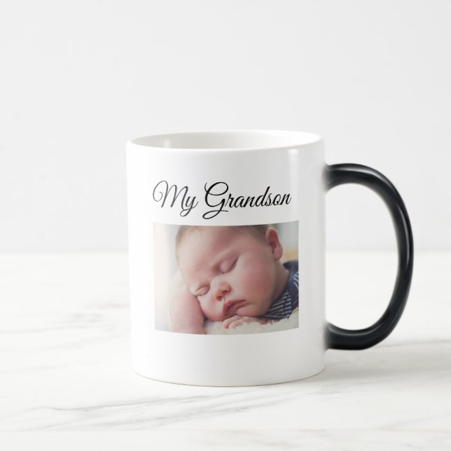 Magic Mon petit-fils Photo personnalisée Mug café (Droite)