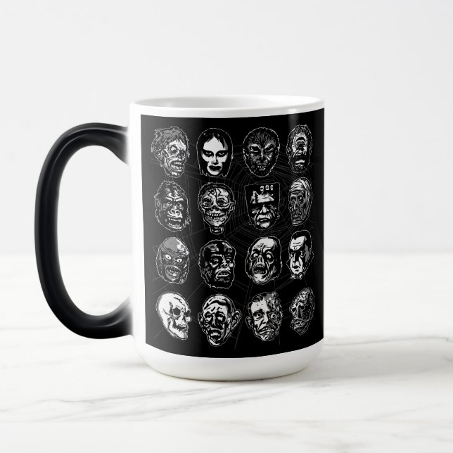 Magic Monster Masques Retro Horror Mug - Halloween Vinta (Gauche)