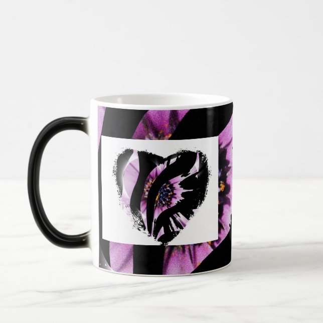 Magic Mug à cœur Papillon Violet – Café Artistique (Gauche)