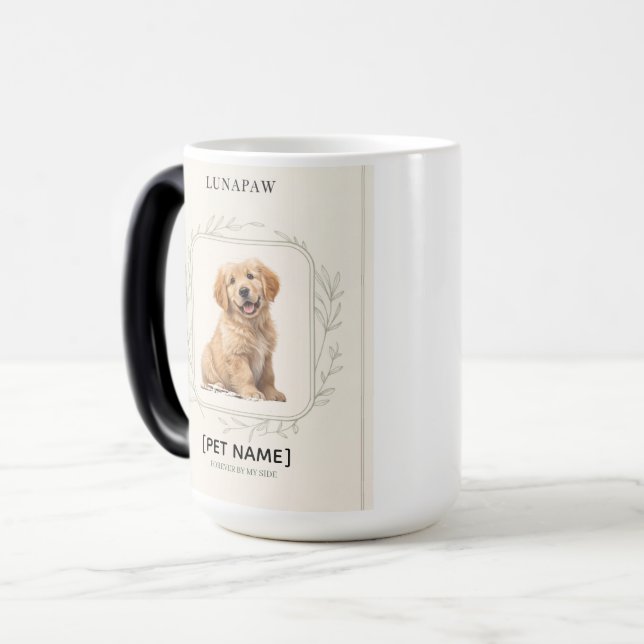 Magic Mug avec portrait personnalisé d'animal de compagn (Devant gauche)