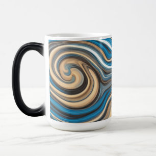 Magic Mug bleu et or coloré