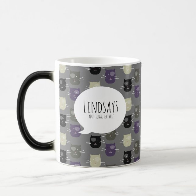 Magic Mug Café Chat Mignon Noir Violet Gris Noir (Gauche)