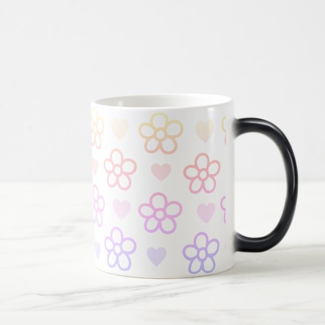 Magic Mug café coeur et fleurs (Droite)