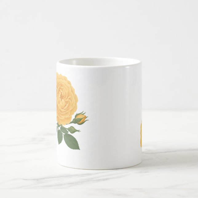 Magic Mug Classique — Série Florale à la rose jaune (Centre)