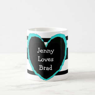 Magic Mug de café "Jenny Loves Brad" : Ajoutez vos noms