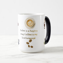 Mug de café mignon, le café est un câlin dans un m