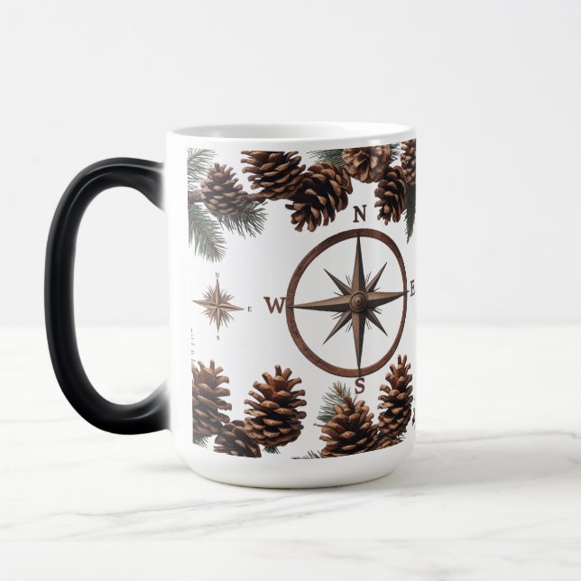 Magic Mug de Morphage de couleur | Compas et Pinecone ru (Gauche)