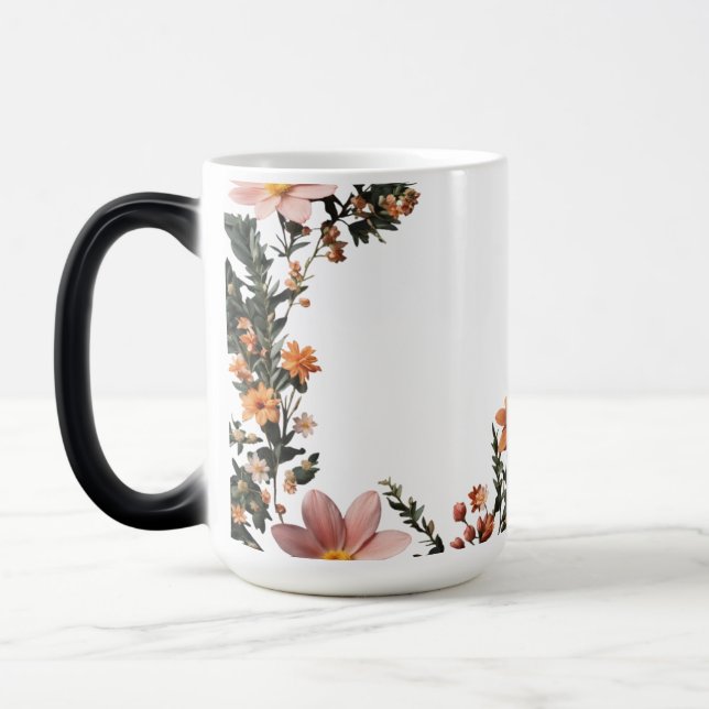 Magic Mug de Morphing en fleurs - 15 oz (Gauche)