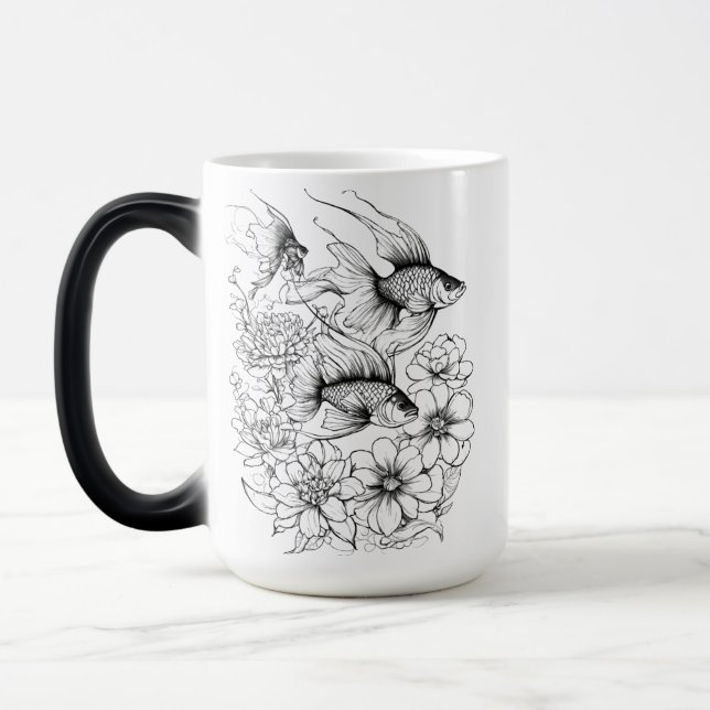 Magic Mug de Morphing Serene Koi Pond - 15 oz (Gauche)