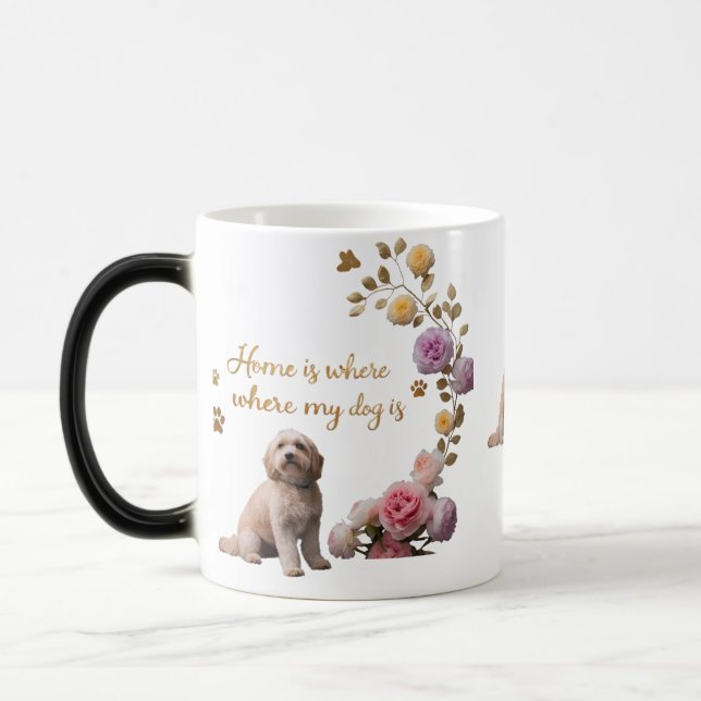 Magic Mug maman chien floral - Morpher Mug magique (Gauche)