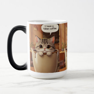 Magic Mug mignon “J'ai pris mon café” Mug de chat amusan