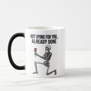 Magic Mug squelette humour noir drôle avec rose