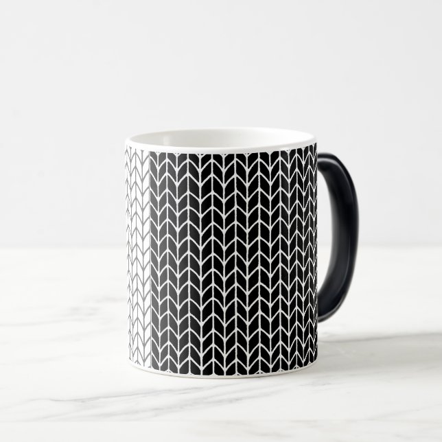 Magic NOIR & BLANC KNIT Morphing Mug (Devant droit)