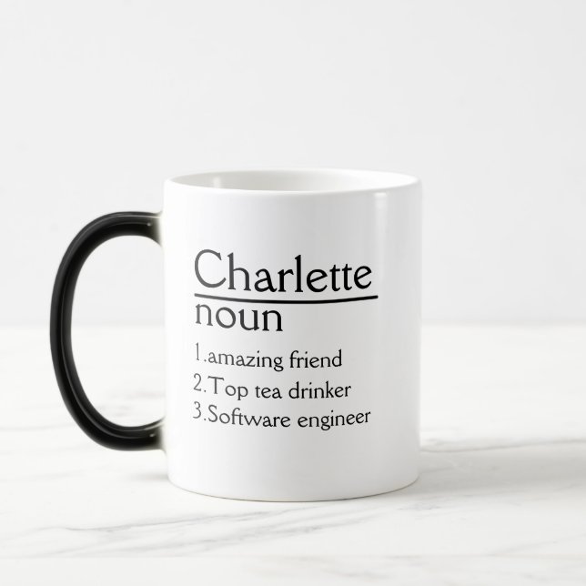 Magic Nom personnalisé Définition blanc Mug (Gauche)