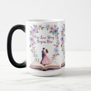 Magic Notre histoire d'amour Mug de mariage floral