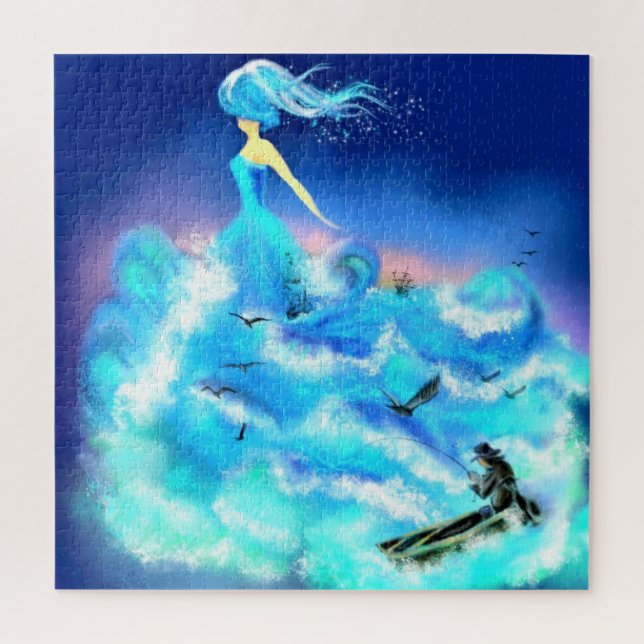 Magic Ocean Femme Jigsaw Puzzle Imaginaire bleu (Vertical)
