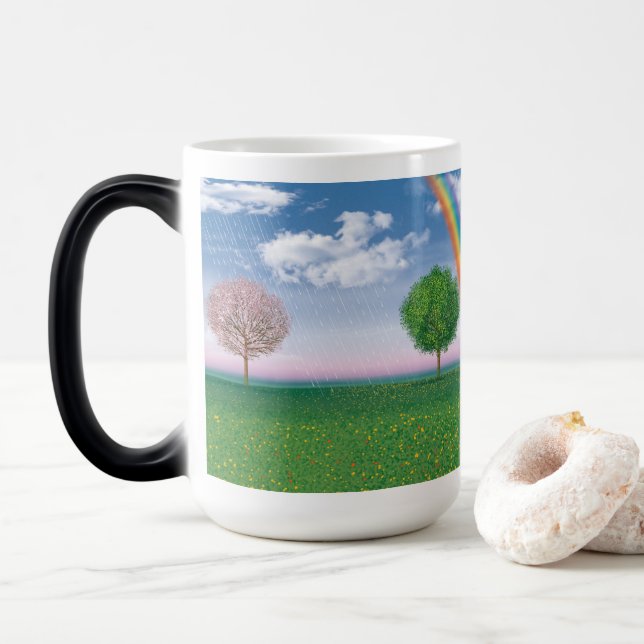 Magic OEuvre d'art en 4 saisons MORPHING coffee mug (Avec donut)