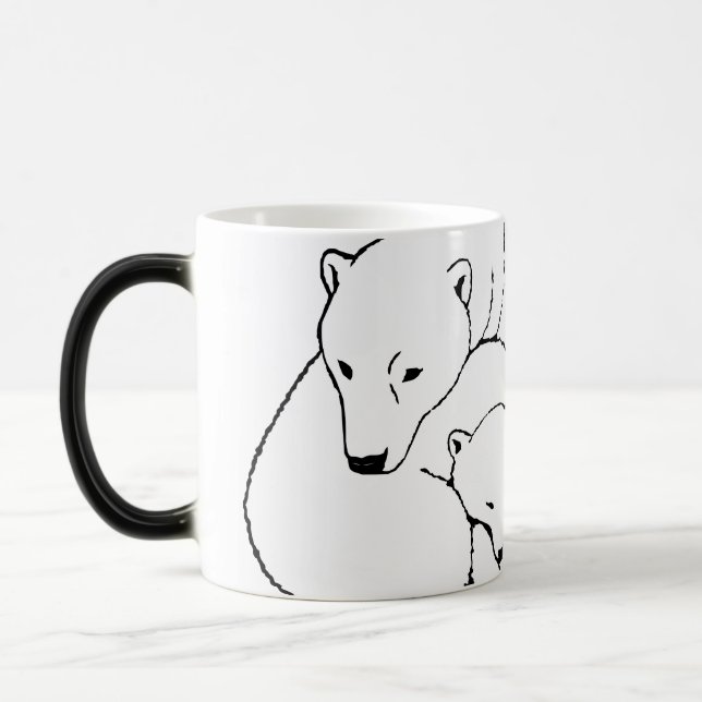 Magic Ours polaire Bière Mug Verre Mère & Cubs Ours Mug (Gauche)