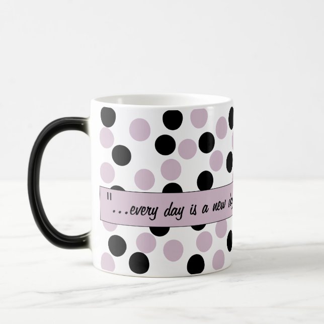 Magic Pastel Pink and Black Pois Beverage mug (Gauche)