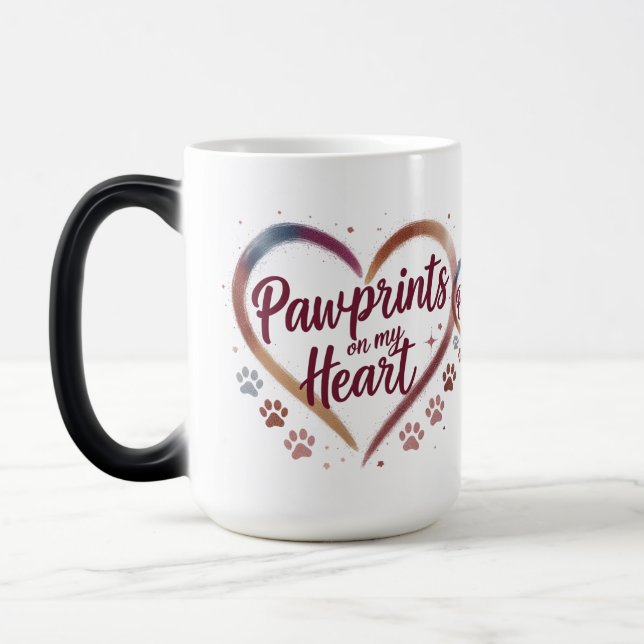 Magic Pawprints on My Heart - Morpher Mug for Pet Lover (Gauche)