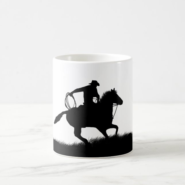 Magic Pays Western Cowboy Horse Roping Coffee Mug (Centre)