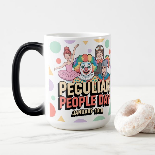 Magic  Peculiar People Day Morphing Mug (Avec donut)