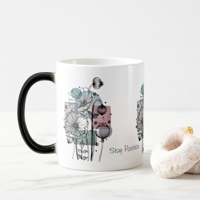 Magic Pépites Doodé Dans L'Encre Et Aquarelle Café Mug (Avec donut)