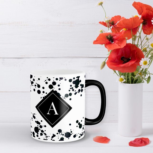Magic Pneuka noir monogramme Café Mug (Créateur téléchargé)