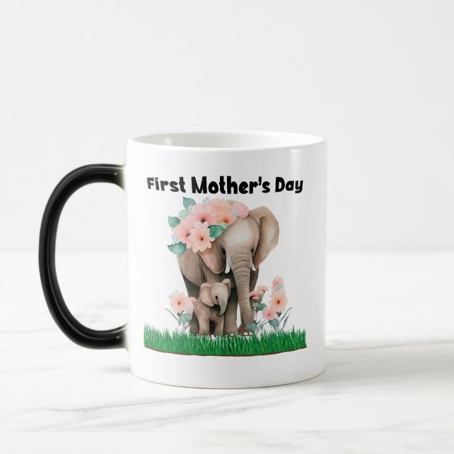 Magic Première fête des mères mignon éléphant Mug (Gauche)