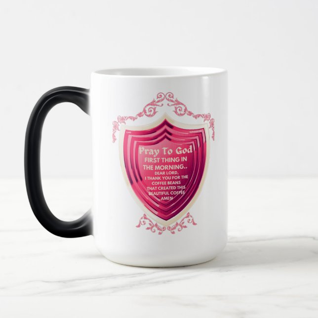 Magic Priez Dieu Bonbons Pomme Rose Design Morph Mug (Gauche)
