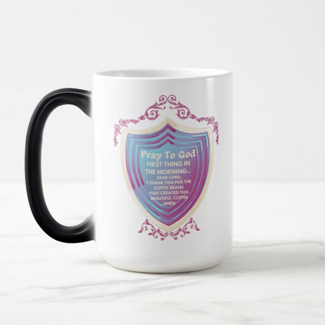 Magic Priez Dieu Design Bleu Morph Mug (Gauche)