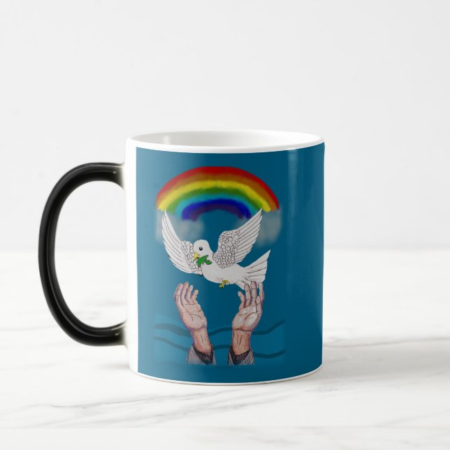 Magic Promise Dove & Rainbow Morphing Mug de Dieu (Gauche)