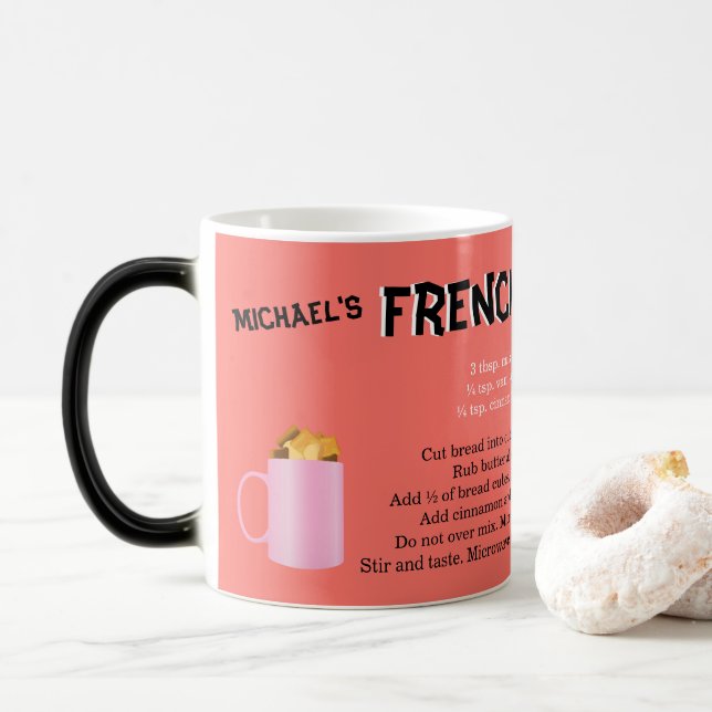 Magic Recette de pain grillé français Monogramme Mug Ext (Avec donut)