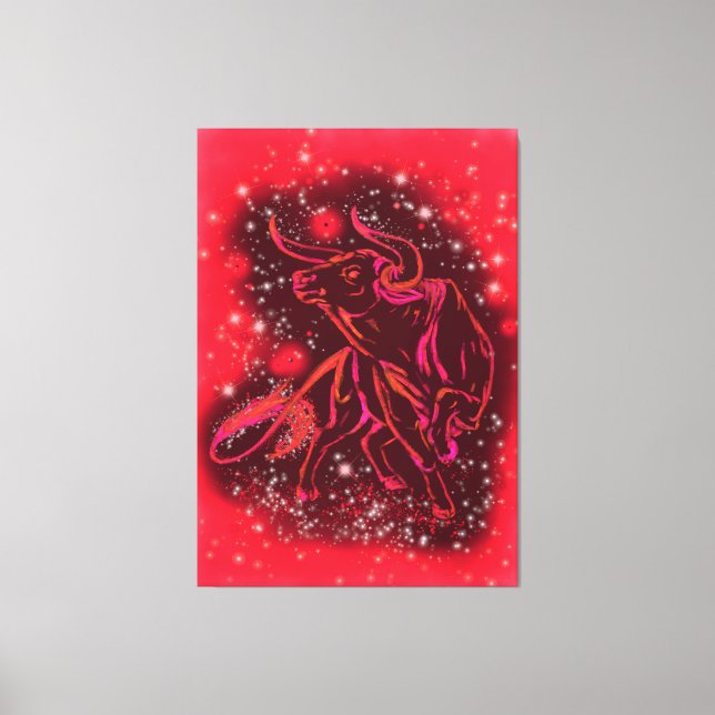 Magic Red Bull Running Toile Imprimée sur Toile -  (Recto)
