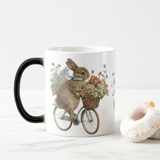 Magic Sauter dans le bonheur Bunny Café Mug (Avec donut)