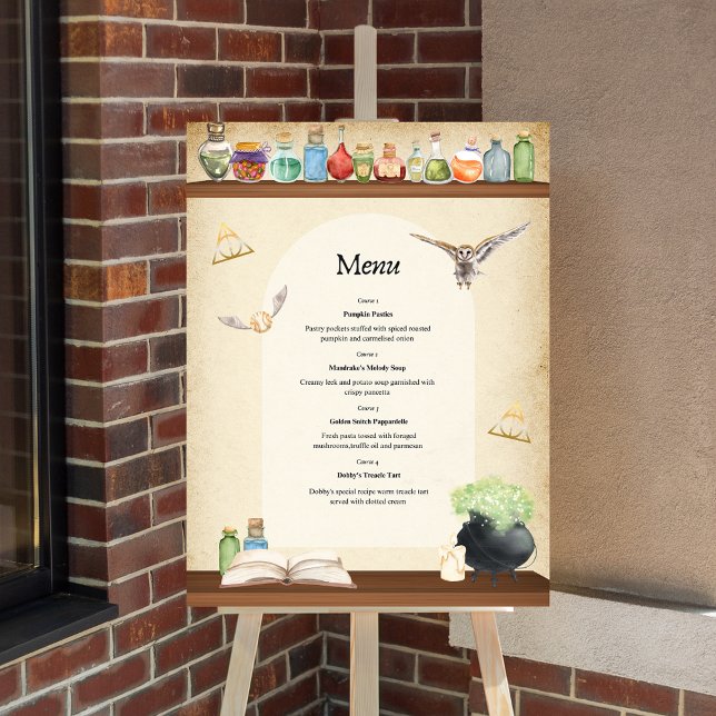 Magic School Wizard Party Affiche de bienvenue per (Large Wizard Party Sign for customizing with your party details.)