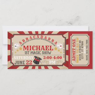 Magic Show Billets Anniversaire Invitation
