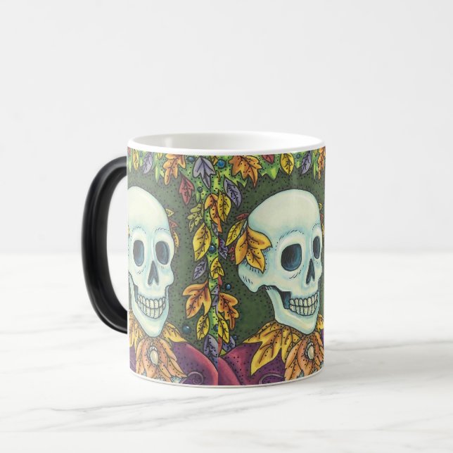 MAGIC SKELETON AUTOMNE GENTLEMAN, HALLOWEEN MORPHING MUG (Devant gauche)