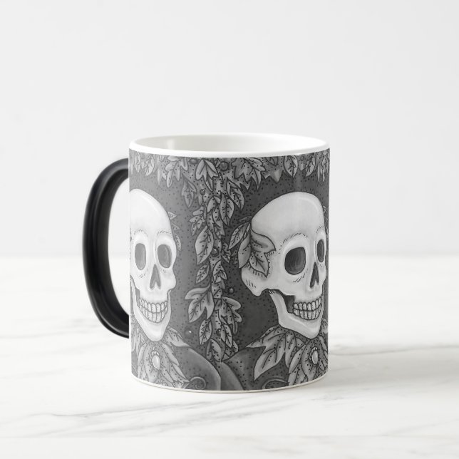 MAGIC SKELETON AUTOMNE GENTLEMAN, HALLOWEEN MORPHING MUG (Devant gauche)